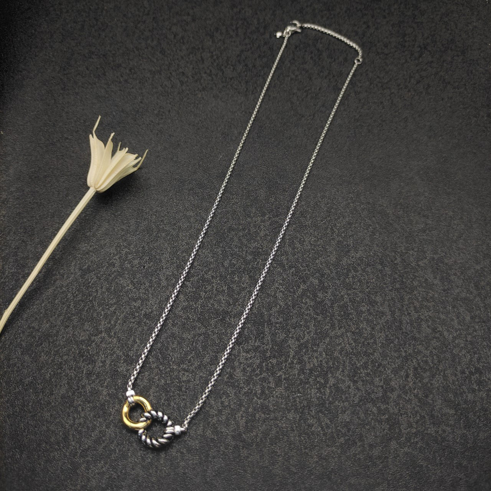 David Yurman Two-Color Horsebit Necklace - Picture 5 of 9